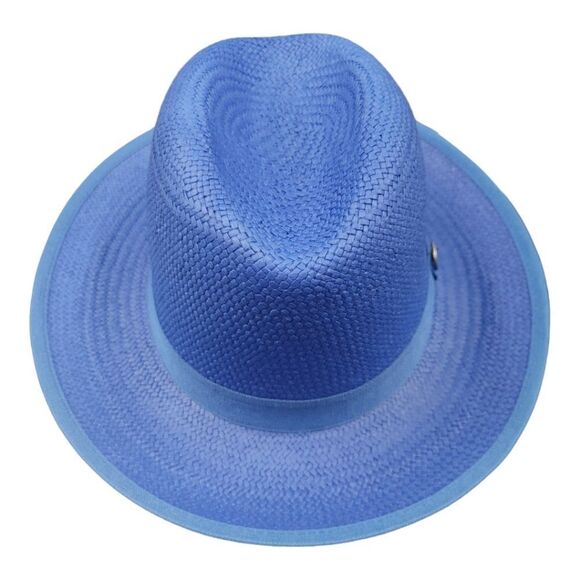 MEN'S BRUNO CAPELO EMPIRE COLLECTION STRAW 2 1/2" BRIM FEDORA HAT. EM 516. - Picture 6 of 8